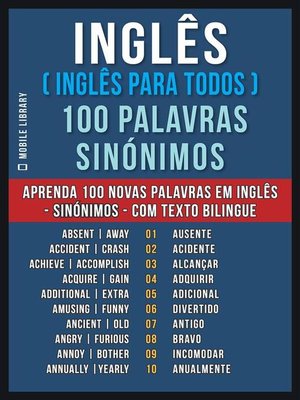 cover image of Inglês ( Inglês Para Todos ) 100 Palavras--Sinónimos